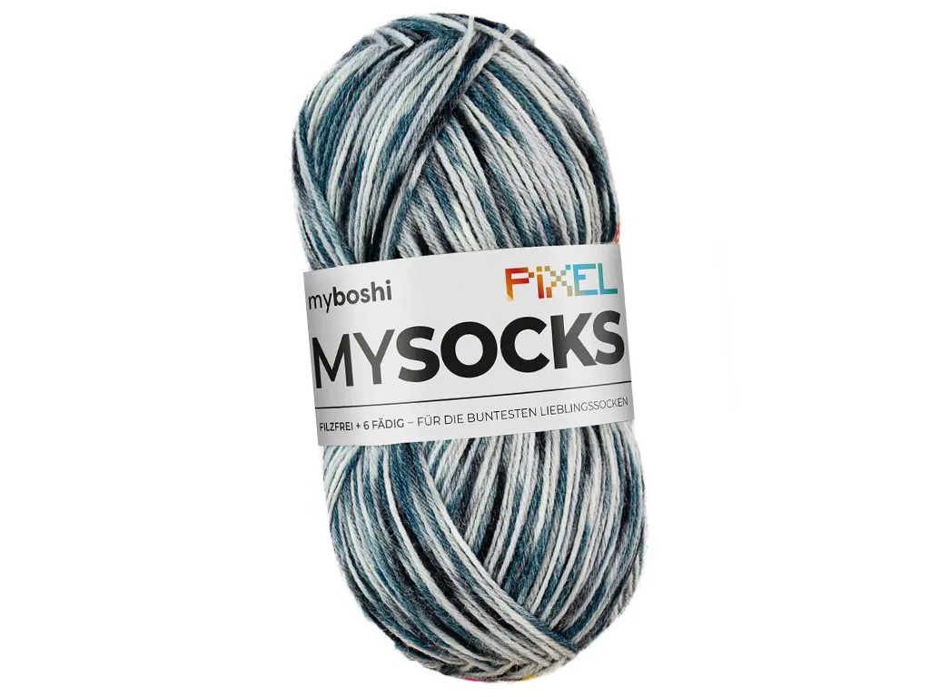 Yarn Myboshi Mysocks Pixel 75% wool/25% polyamide 150g/390m rara