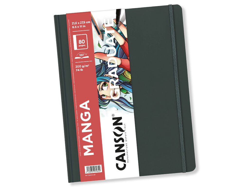 Zīmēšanas bloks Graduate Manga 21.6x27.9cm/200g 40 lapas ar gumiju