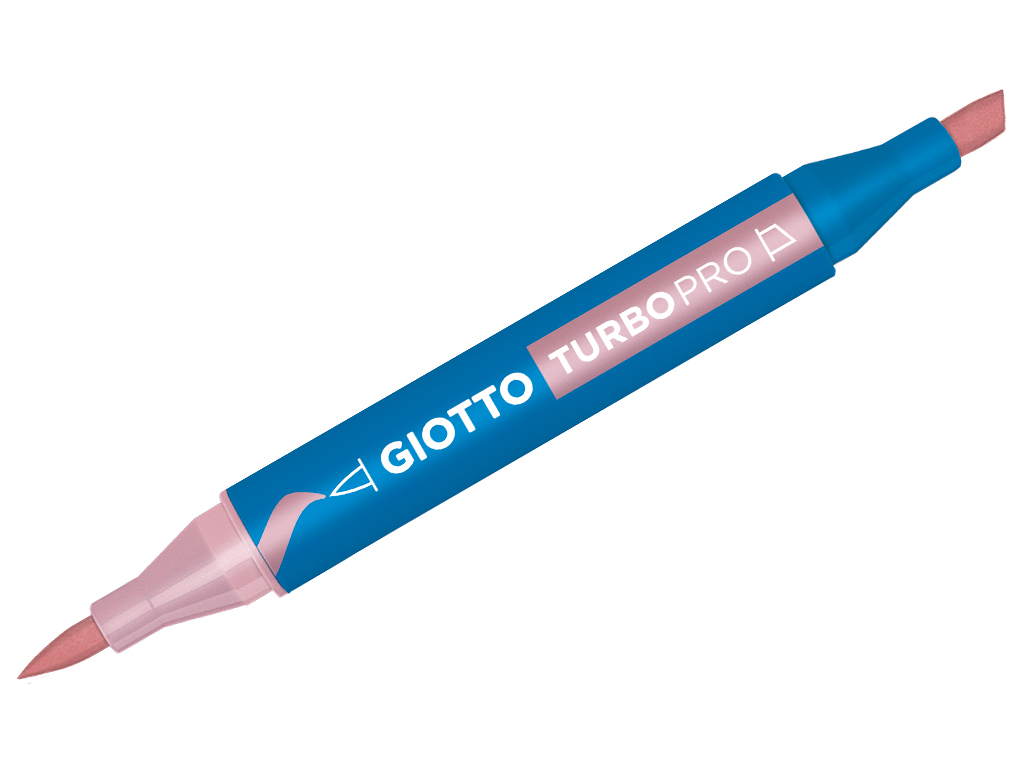 Marker water based Giotto Turbo Pro double tip light pink