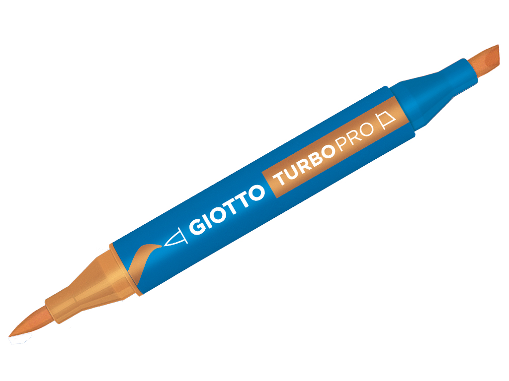 Marker water based Giotto Turbo Pro double tip medium orange