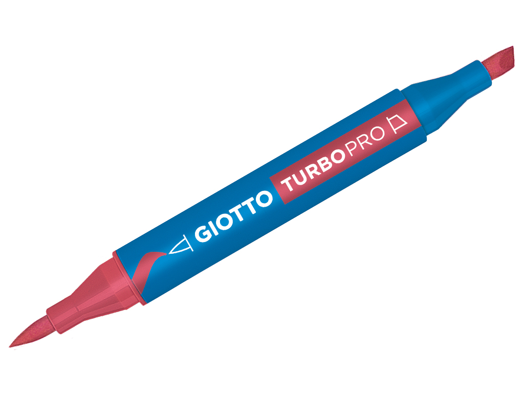 Marker water based Giotto Turbo Pro double tip red