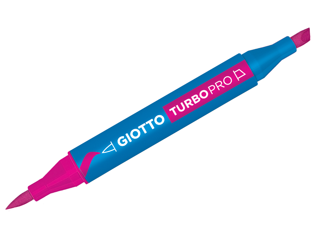 Marker water based Giotto Turbo Pro double tip magenta