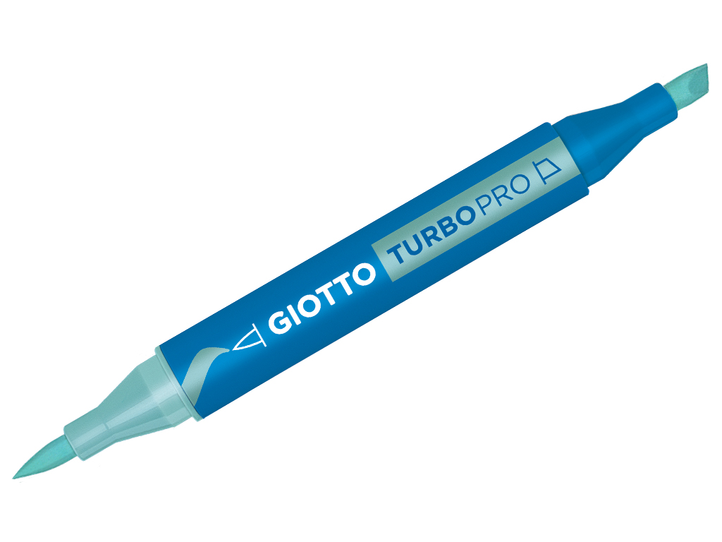 Marker water based Giotto Turbo Pro double tip aquamarine
