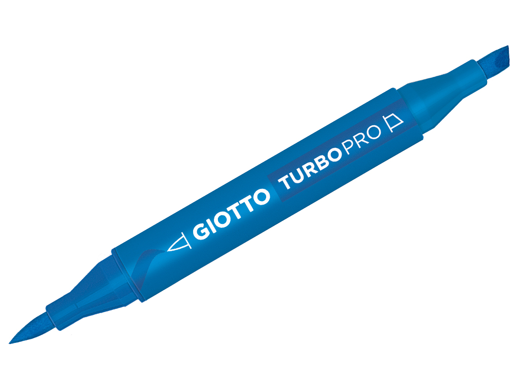 Marker water based Giotto Turbo Pro double tip ultramarine blue