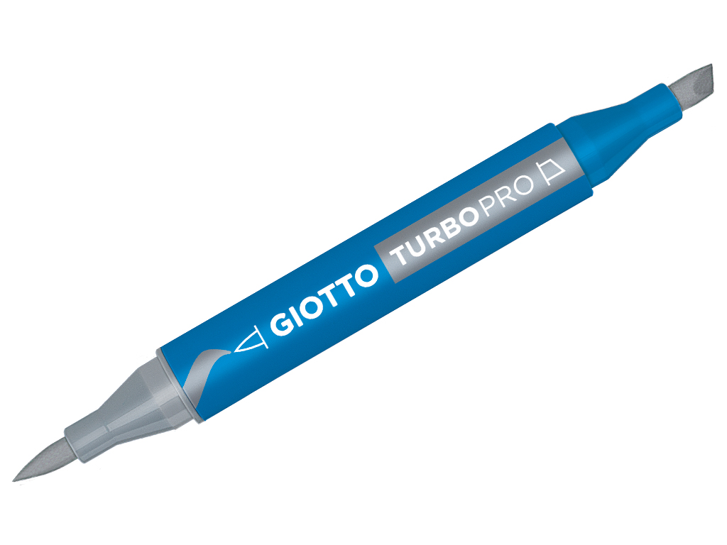 Marker water based Giotto Turbo Pro double tip cool grey