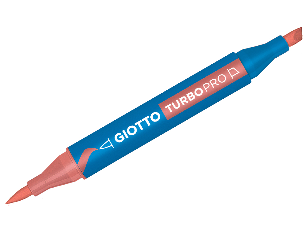 Marker water based Giotto Turbo Pro double tip salmon