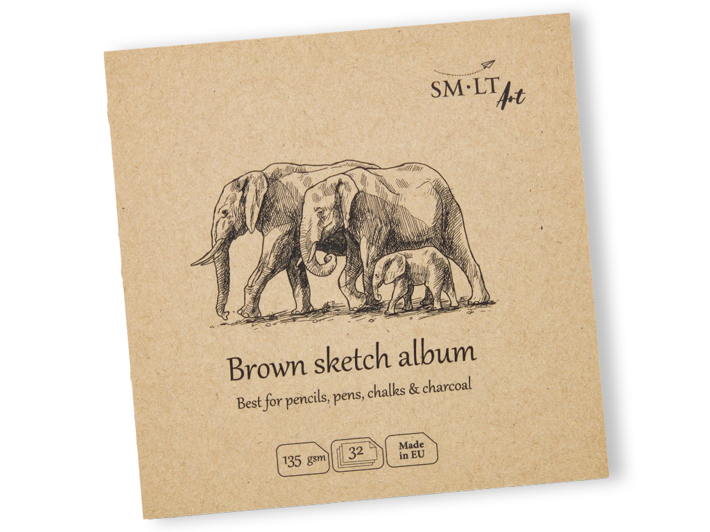 Eskiisiplokk Smlt Art Authentic 14x14cm/135g 32 lehte pruun
