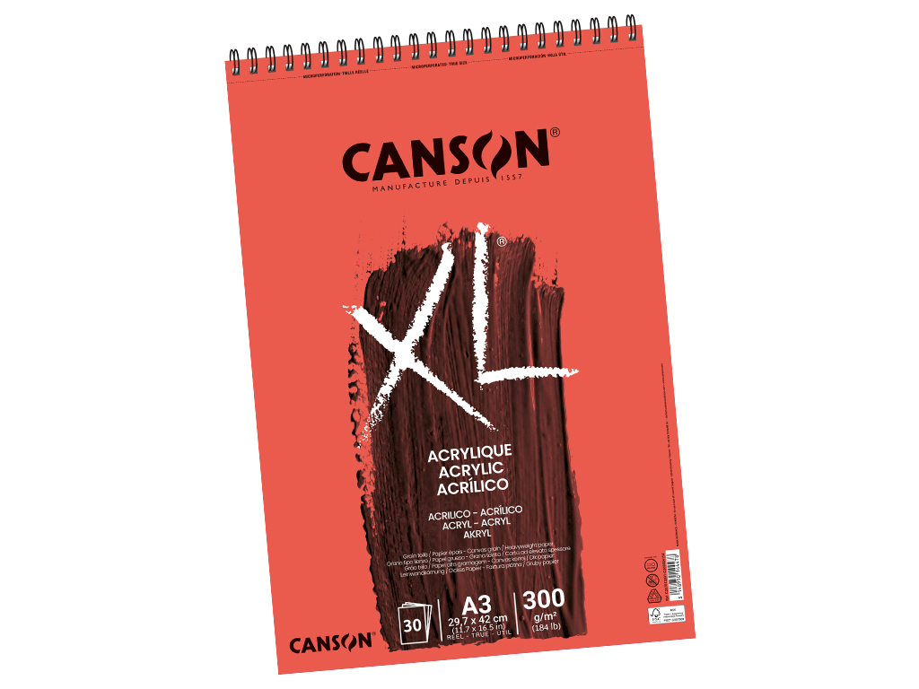 Acrylic pad XL Acrylic A3/300g 30 sheets spiral