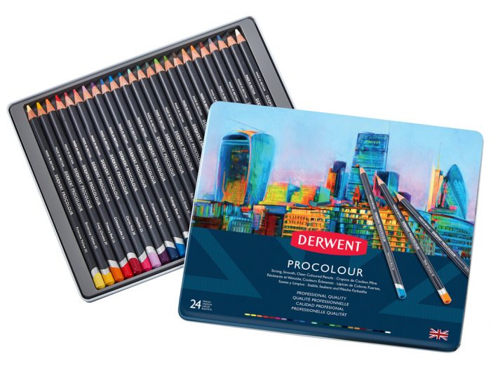Colour pencils Derwent Procolour in metal box - 1/5