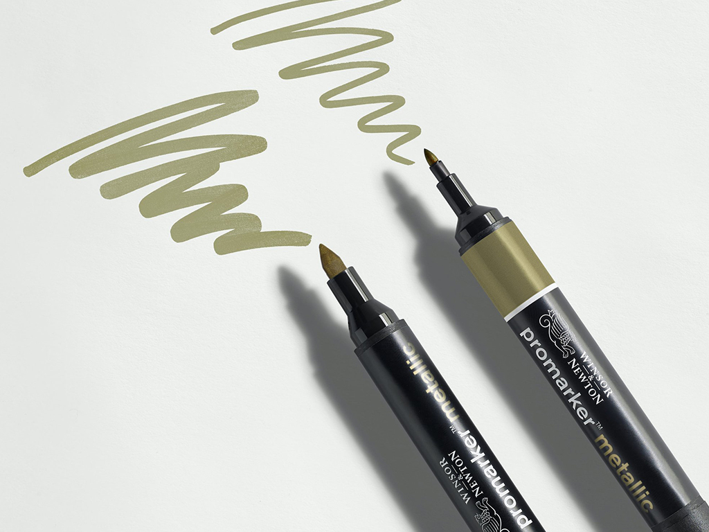 Winsor & Newton Promarker Metallic, Set of 2, Gold and Silver