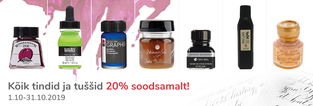Kõik tindid ja tuššid 20% soodsamalt!